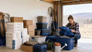 Greene, NY homeowner organizing bulk purchases and seasonal belongings